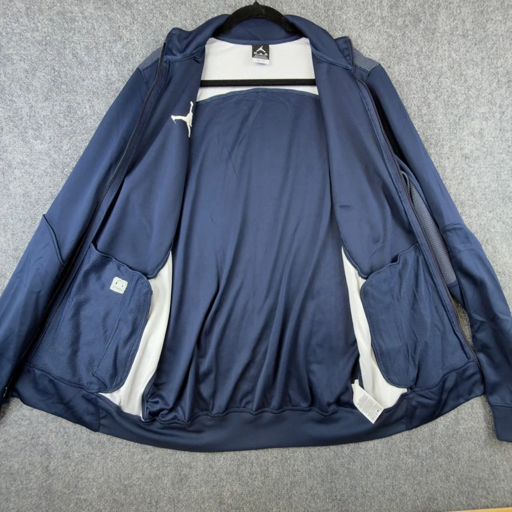 Jordan Mens Dri-FIT Full Zip Track Jacket Navy Blue Jumpman 696736-419 Size MT